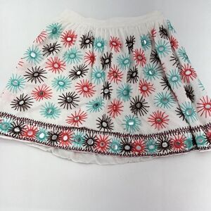 Milly Skirt White Cotton Mirror And Stitching Design Size 4